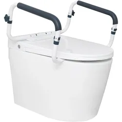 VEVOR Toiletten Aufstehhilfe Toilettensitzerhöhung Armlehne 410–510 mm Einstellbare Breite, 136 kg Tragfähigkeit Robust WC Aufstehhilfe Toiletten Haltegriffe Toilettensitzerhöhung WC Haltegriff