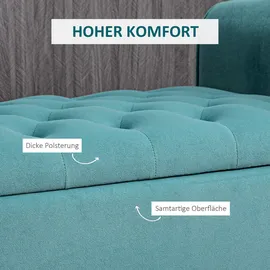 Homcom Bettbank, Sitzbank in Samtoptik, Flurbank mit Stauraum für Schlafzimmer, bis 120 kg Belastbar, Grün,