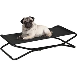 PawHut Haustierbett mit Klappbarkeitsfunktion schwarz 111L x 65,5W x 19H cm