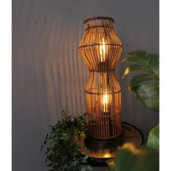 ECO-LIGHT Stehleuchte Bamboo dunkel 2xE27 Bambus braun