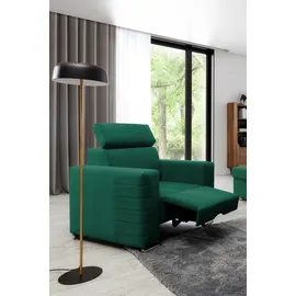 Fun Möbel Fernsehsessel CANTON Stoff 94 x 92 x 0 cm Grün mit Kissen