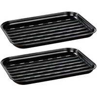 Wenko Grillschale 34,5 x 24,5 x 2,5 cm Edelstahl schwarz