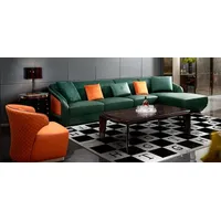 Ecksofa Dunkelgrün Wohnlandschaft Couch Eckgarnitur Leder Kreative Möbel Design - dunkelgrün