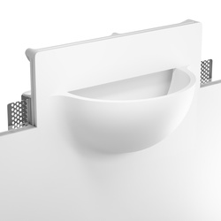 ledscom.de Gips Wandleuchte GIEDI DIY, Einbau, inkl. E14 LED Lampe frosted 424lm warm-weiß