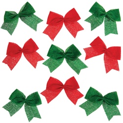 Jute-Schleifen in Grün und Rot (pro Set 24) Bastelbedarf zu Weihnachten