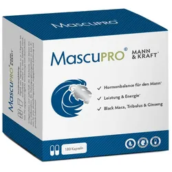 MascuPRO Mann & Kraft - schwarzer Maca-Komplex 180 St
