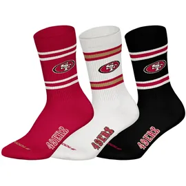 NFL Socken, 3er Pack Stretch-NFL 3Pack Crew Socks, bunt|rot 39-42