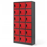 Jan Nowak Garderobenschrank Metall 90x185x40 cm Rot 18 Fächer abschließbar