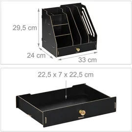 Relaxdays Schreibtisch-Organizer Schwarz