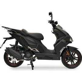 Burnout Motorroller BAD s Mattschwarz 50ccm 25 kmh Mofa Sportlich Scooter