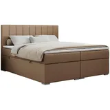 MKS Meble MKS Boxbett, Braun Textil, 2-Sitzer, H3 Rechteckig, 180x200 cm, Schlafzimmer, Betten, Boxspringbetten