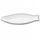 Wilmax WL-992008/A Porzellan Fischteller, Weiss, 31.5cm Länge