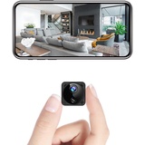 HYCENCY Mini Kamera 4K WLAN Überwachungskamera Live Übertragung Handy APP WiFi Kleine Sicherheitskamera für Innen mit Langer Akkulaufzeit, Cloud Speicher, Nachtsicht, Bewegungserkennung