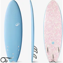 Surfboard aus Schaumstoff 6' Swallow Tail 49 l hellblau EINHEITSFARBE No Size