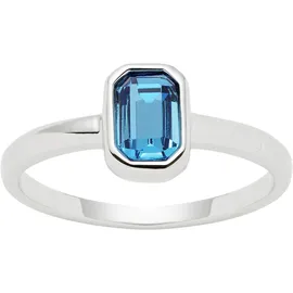 LEONARDO CIAO BY LEONARDO "Sophia CIAO" Gr. 20, blau (edelstahlfarben, blau), Fingerringe, Damen, 20, Edelstahl, 2mm, Fingerring, mit Kristallglas