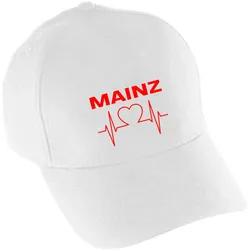 multifanshop Baseballcap - Mainz - Herzschlag - Druck rot - Mütze