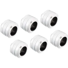 Alphacool Eiszapfen PRO 16mm HardTube Fitting G1/4 - White, Verbindung - weiß, 6er Pack Fittings
