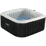 Arebos Whirlpool TENERIFE Aufblasbar 6 Personen mit 130 Düsen, (Komplett-Set, LED-Beleuchtung), Für Outdoor & Indoor schwarz 154 cm