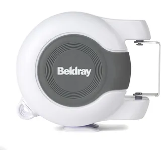 Beldray LA027016EU Wäscheleine Ausziehbar - 26m Innen/Außenbereich wäscheschnur, Wäscheständer für Badezimmer, Camping, Garten, Reise, einziehbar Doppelwäscheleine, flexibel drehbare Wandhalterung