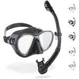 Cressi Big Eyes Evo Alpha Ultra Dry Schnorchelset Schnorcheln Set mit Schnorchel und Taucherbrille wasserdichte Tauchmaske Anti-Fog Anti-Leck aus Gehärtetem Glas Premium Dry Schnorchel für Erwachsene