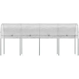 Outsunny Tomatengewächshaus Stahl Weiß PE 400 cm 5,44 m2