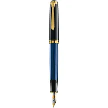 Pelikan Souverän M800 Füllfederhalter, Schwarz-Blau, 18K Bicolor-Goldfeder B, Kolbenfüller