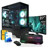 SYSTEMTREFF Gaming Komplett PC - Ryzen 7 5700X - Nvidia GeForce RTX 5070 12GB - 32GB DDR4 - 1TB NVMe - Gaming Monitor 69 cm (27 Zoll) WQHD 180Hz
