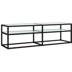 vidaXL TV-Schrank Weiß Marmor-Optik 140x40x40,5 cm Hartglas