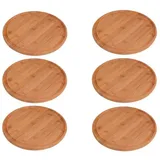 Gräwe GRÄWE® 6 Stück Fleischteller mit Saftrille aus BAMBUS (/) 25 cm