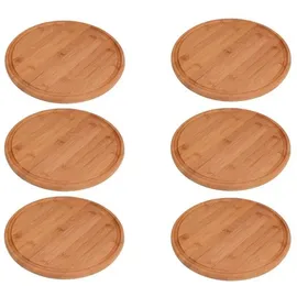 Gräwe GRÄWE® 6 Stück Fleischteller mit Saftrille aus BAMBUS (/) 25 cm
