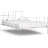 Prolenta Premium - Bettgestell mit Lattenrost Weiß Metall 120×200 cm
