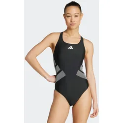 Badeanzug ADIDAS PERFORMANCE "BB CBCK SUIT", Damen, Gr. 44, N-Gr, schwarz-weiß (schwarz, weiß), Obermaterial: 78% Polyamid, 22% Elasthan, sportlich, Badeanzüge