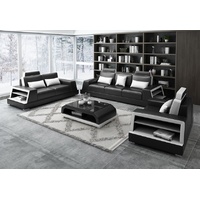 JVmoebel Sofa Moderne Beige Couchgarnitur 3+2 Sitzer Kunstleder Neu, Made in Europe schwarz