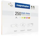 Magnetoplan Static Notes DIN A4 - 5 Farben (Weiß/Gelb/Grün/Rosa/Orange) - 250 Stück