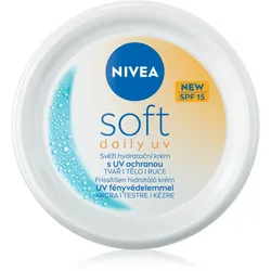 NIVEA Soft Daily UV hydratisierende Schutzcreme für Körper und Gesicht SPF 15 100 ml