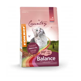 Billige Fokker Country Balance med kød og fisk kattefoder  2 x 2,5 kg