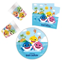 Party-Set 36-teilig "Baby Shark" Shark Party 23 cm