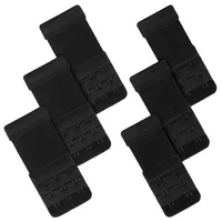 Admygo 6 Stück BH-Verlängerer, BH Verlängerung 2 Haken & BH Verlängerung 3 Haken, bequem und dehnbar, Bra Extender Weich für Damen und Mädchen - Schwarz - 10cm