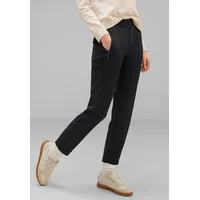 STREET ONE Jogger Pants STREET ONE Gr. 44, Länge 28, schwarz Damen Hosen Middle Waist