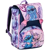 Seven Schulranzen für Grundschule, erweiterbarer Rucksack, Tornister ab 1. Klasse, Extra Volumen; Geräumige Schultasche mit Trinkflaschen fach, Geschenkidee LILO & STITCH, rosa
