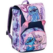 Seven Schulranzen für Grundschule, erweiterbarer Rucksack, Tornister ab 1. Klasse, Extra Volumen; Geräumige Schultasche mit Trinkflaschen fach, Geschenkidee LILO & STITCH, rosa
