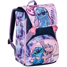 Seven Schulranzen für Grundschule, erweiterbarer Rucksack, Tornister ab 1. Klasse, Extra Volumen; Geräumige Schultasche mit Trinkflaschen fach, Geschenkidee LILO & STITCH, rosa