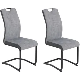 HELA Tische Schwingstuhl Riga S VT Velvet hellgrau anthrazit 2er Set