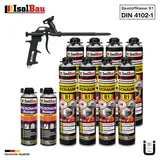 Brandschutzschaum B1 Bauschaum 8x 750ml 2x Reiniger Schaum Montageschaum Pistole