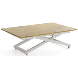 WFL GROUP Axen Braun Eiche 120-160 x 80 x 38-75 cm