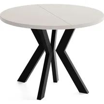 WFL GROUP Runder Esstisch 80 x 77 x 80 cm beige