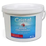 Cristal Schockchlortabletten 3 kg - 20 g Chlortabletten zur Pool Stoßchlorung - Effektive Desinfektion - rückstandsfrei löslich - Schwimmbad Whirlpool