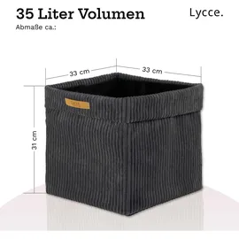 lycce Aufbewahrungskorb Faltbare Aufbewahrungsbox Cord 4P 33 x 33 x 31 cm grau