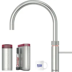 BieTal® Quooker Fusion Round Edelstahl & COMBI Reservoire & sprudelndes Wasser CUBE
