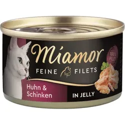 Katzen - Nassfutter MIAMOR Adult Feine Filets in Jelly Huhn & Schinken, 100 g